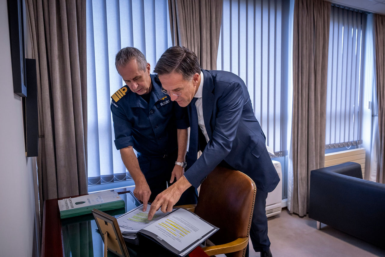 Deputy Supreme Allied Commander Europe, Admiral Sir Keith Blount and NATO Secretary General Mark Rutte; 