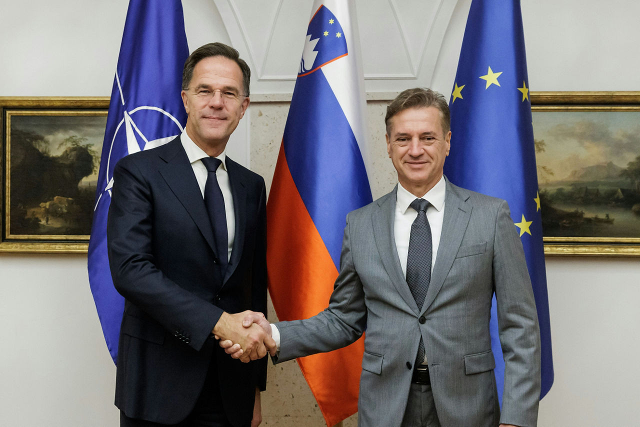 NATO Secretary General Mark Rutte meets with Robert Golob, Prime Minister of Slovenia