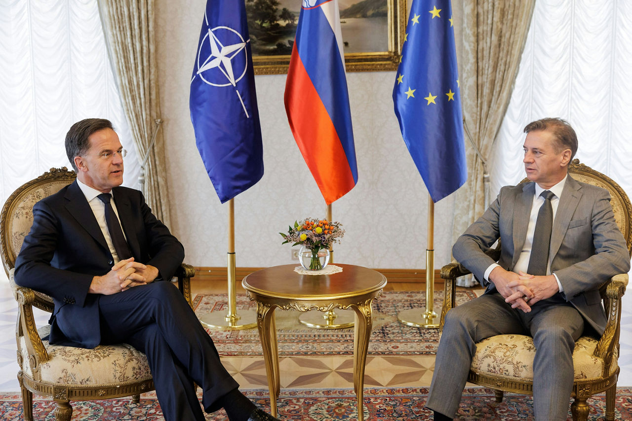 NATO Secretary General Mark Rutte meets with Robert Golob, Prime Minister of Slovenia