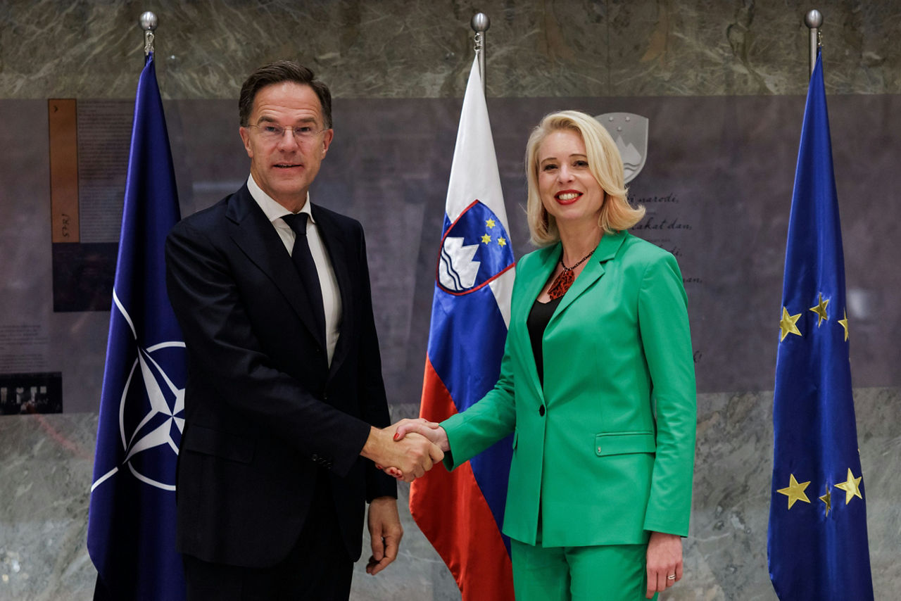 NATO Secretary General Mark Rutte meets with Urška Klakočar Zupančič., Speaker of the National Assembly of Slovenia