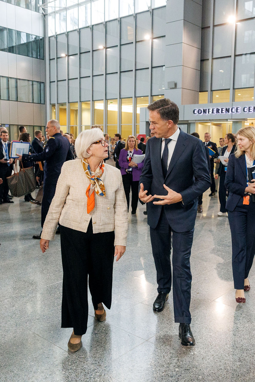 NATO Secretary General Mark Rutte with Catherine Vautrin (Minister of the Armed Forces and Veterans, France)