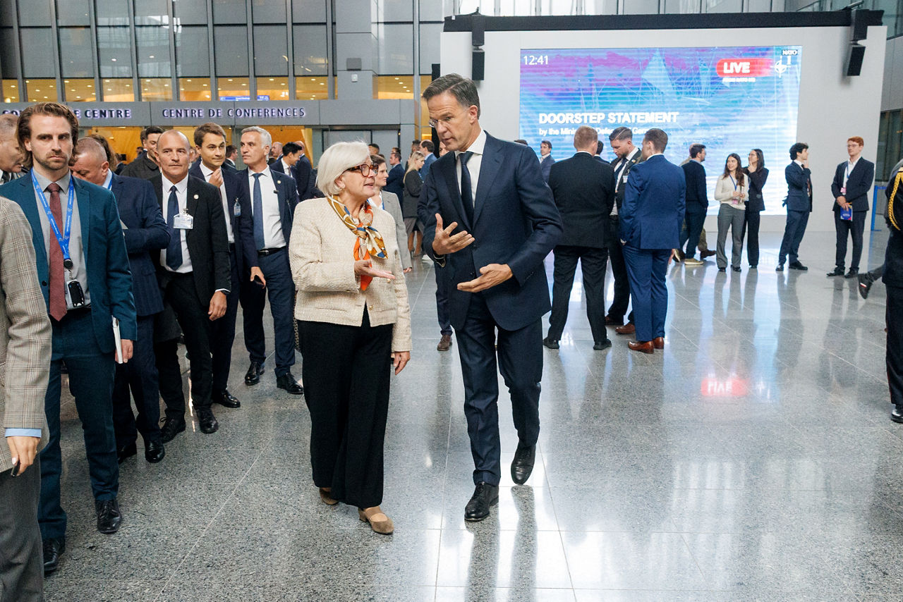 NATO Secretary General Mark Rutte with Catherine Vautrin (Minister of the Armed Forces and Veterans, France)