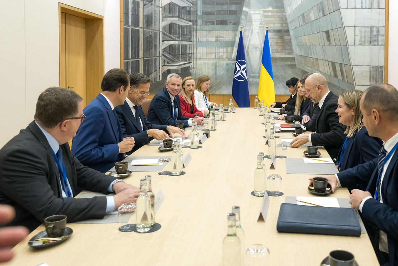 Bilateral meeting between NATO Secretary General Mark Rutte and Denys Shmyhal, Minister of Defence of Ukraine