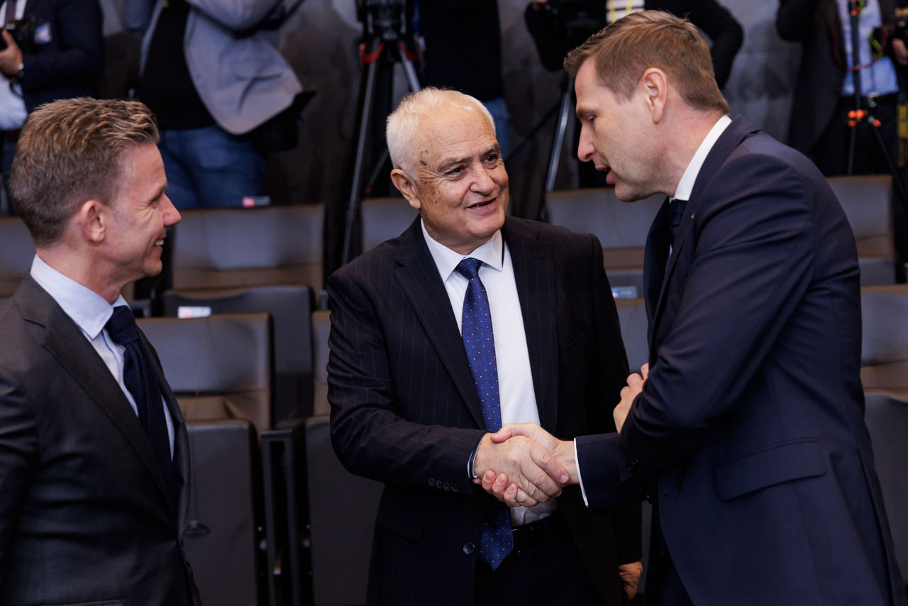 Pål Jonson (Minister of Defence, Sweden), Atanas Zapryanov (Minister of Defence, Bulgaria) and Hanno Pevkur (Minister of Defence, Estonia)