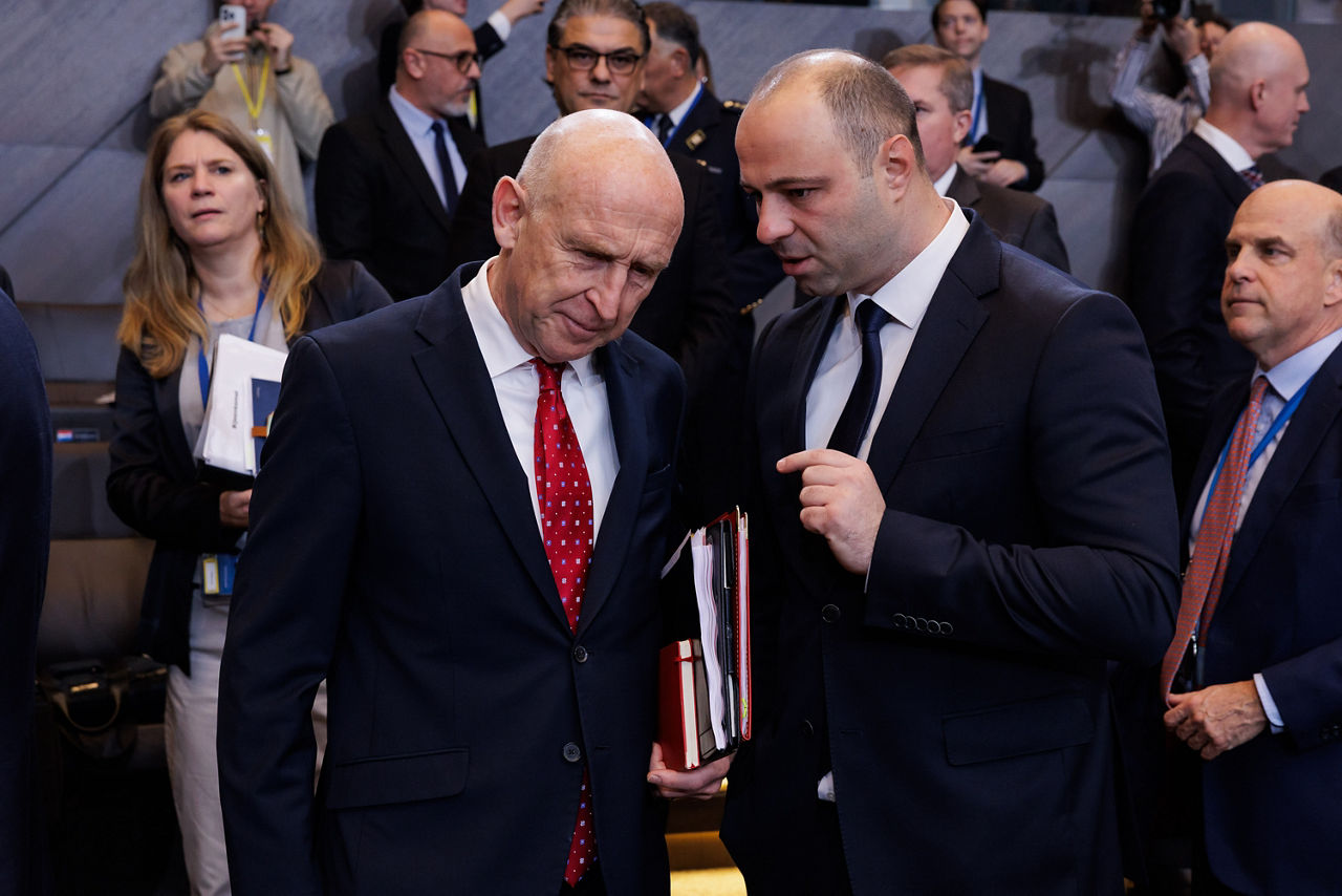 John Healey (UK Secretary of State for Defence) and Vlado Misajlovski (Minister of Defence, North Macedonia)