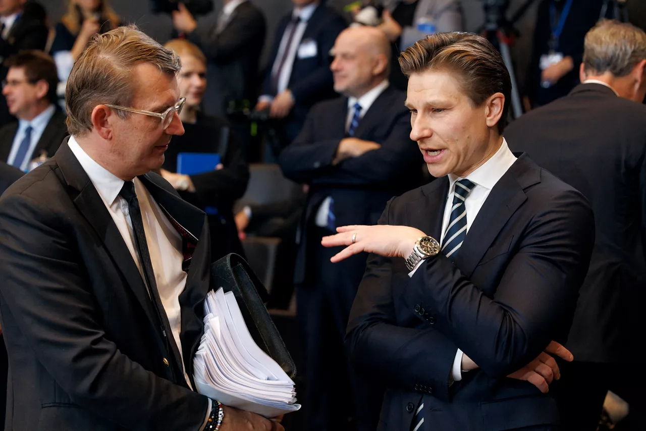 Troels Lund Poulsen (Minister of Defence, Denmark) and Antti Häkkänen (Minister of Defence, Finland)