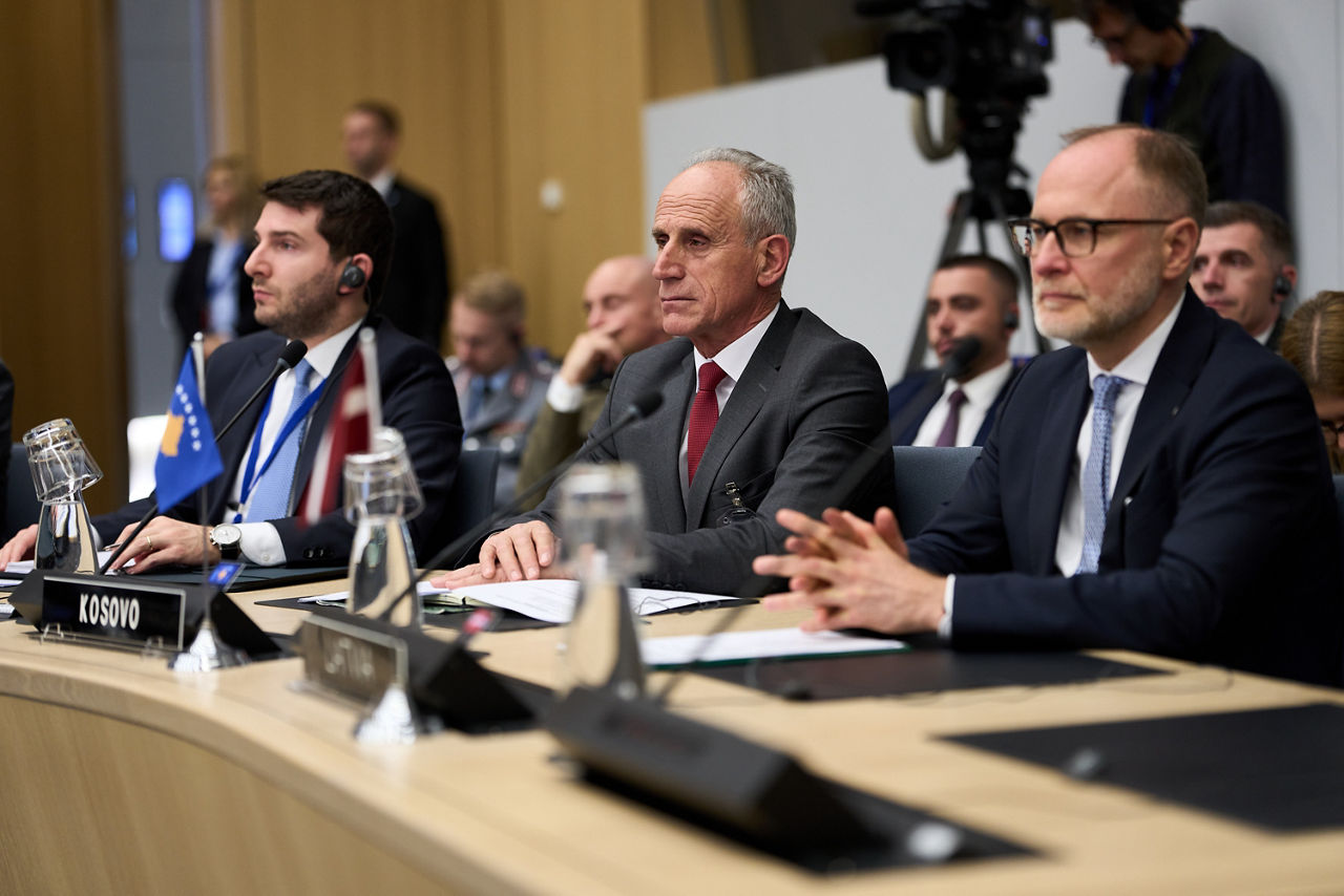 Centre and right:  Representative for Kosovo and Andris Sprūds (Minister of Defence, Latvia)