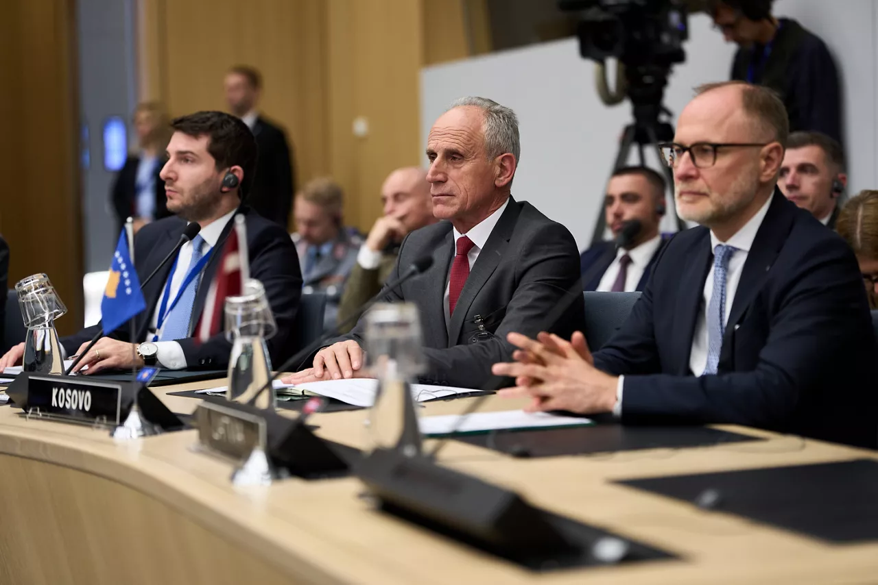 Centre and right:  Representative for Kosovo and Andris Sprūds (Minister of Defence, Latvia)