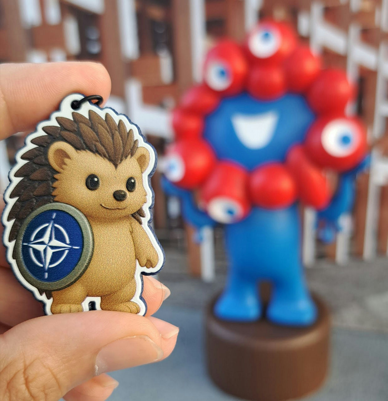 NATO Hedgehog mascot keychain