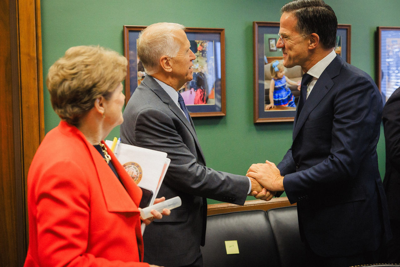 Meeting with the US Senate NATO Observer Group. NATO Secretary General Mark Rutte with US Senator Jeanne Shaheen and US Senator Thom Tillis