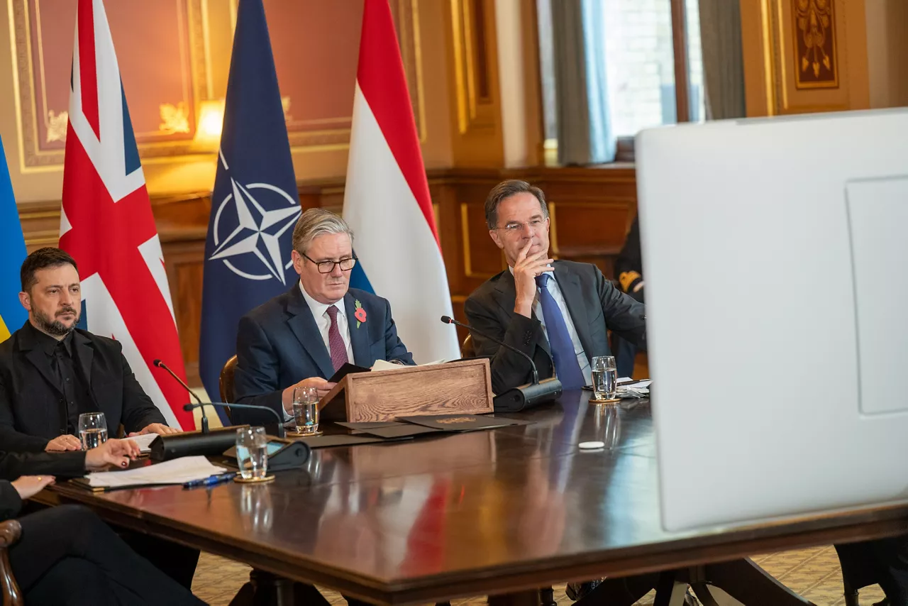 Volodymyr Zelenskyy, President of Ukraine, Keir Starmer, Prime Minister of the United Kingdom, NATO Secretary General Mark Rutte 