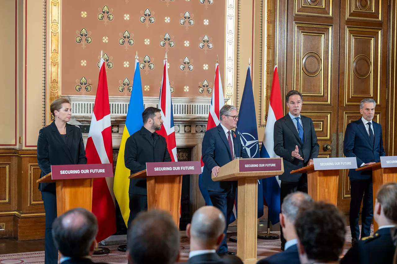 Joint press conference with Mette Frederiksen, Prime Minister of Denmark, Volodymyr Zelenskyy, President of Ukraine, Keir Starmer, Prime Minister of the United Kingdom, NATO Secretary General Mark Rutte and Dick Schoof, Prime Minister of The Netherlands