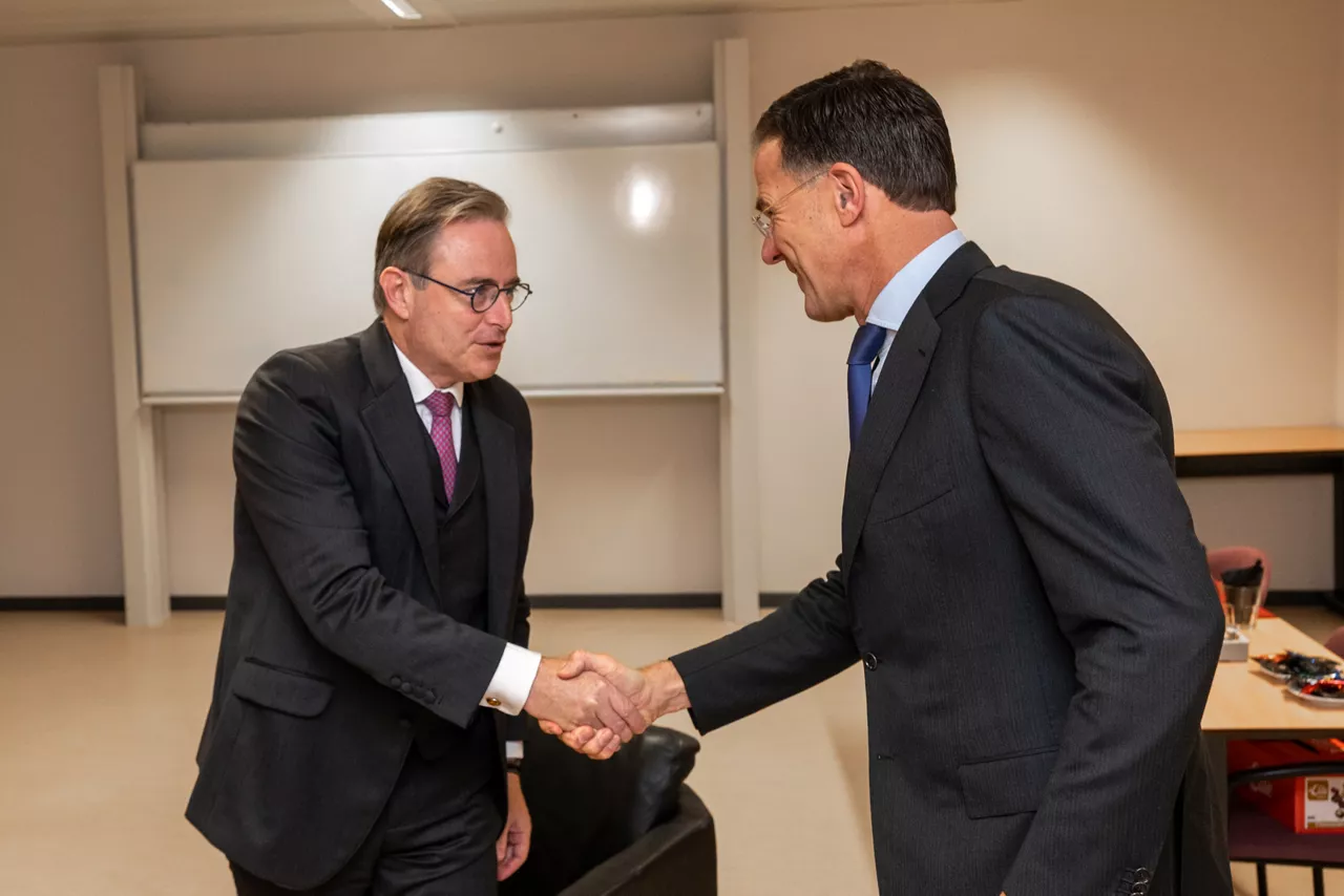 NATO Secretary General Mark Rutte meets with the Bart De Wever, Prime Minister of Belgium