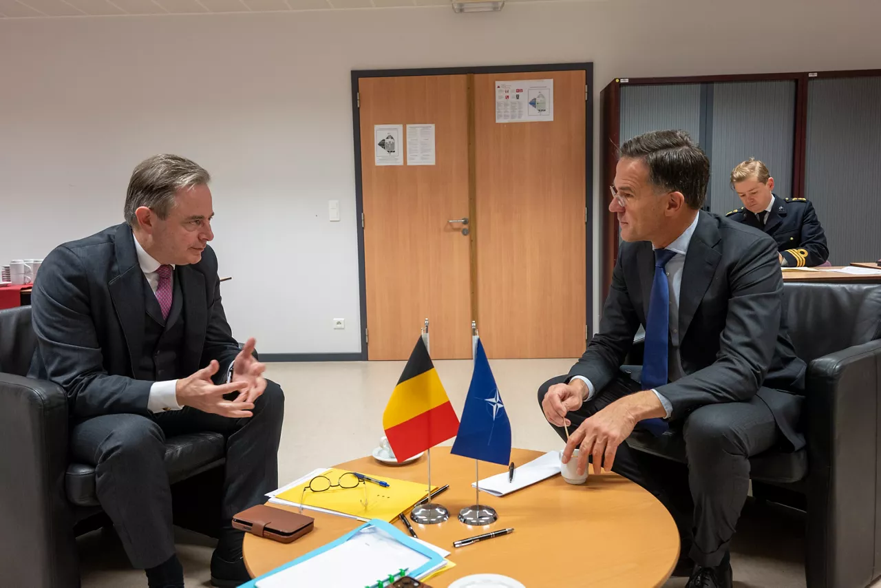 NATO Secretary General Mark Rutte meets with the Bart De Wever, Prime Minister of Belgium