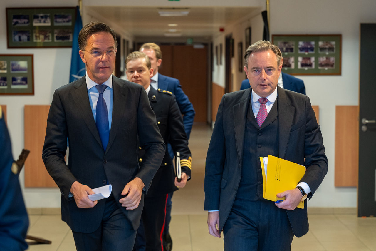 NATO Secretary General Mark Rutte with the Bart De Wever, Prime Minister of Belgium