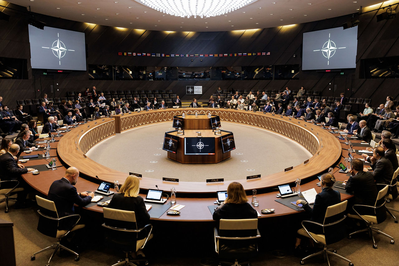 Major General Christophe Hintzy, Commander of NATO Mission Iraq at the North Atlantic Council (NAC)