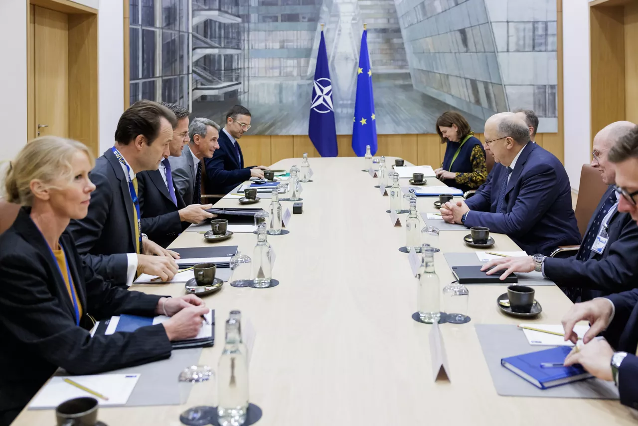 NATO Secretary General Mark Rutte meets with Andrius Kubilius, European Commissioner for Defence and Space