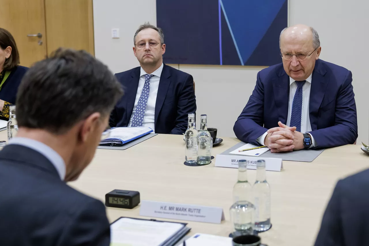 NATO Secretary General Mark Rutte meets with Andrius Kubilius, European Commissioner for Defence and Space