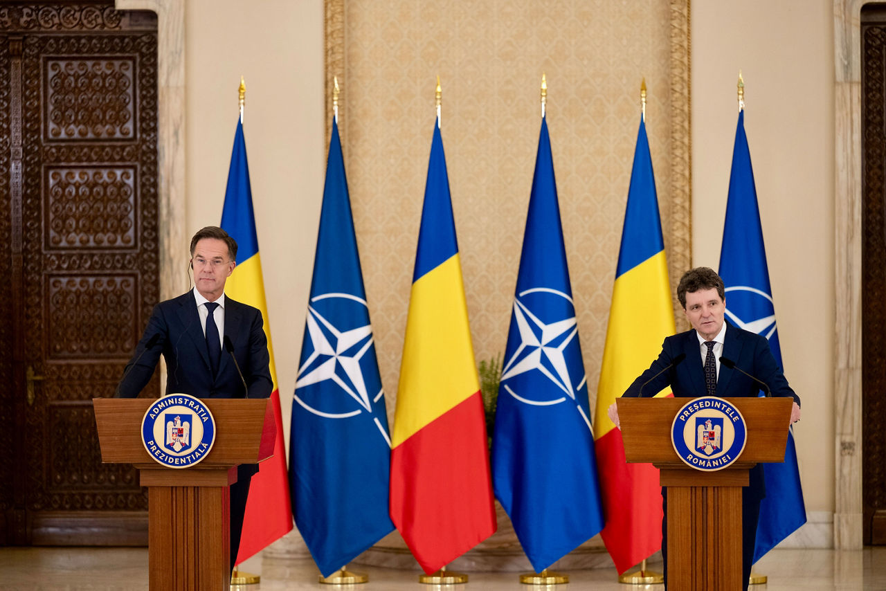 Joint press conference by the NATO Secretary General Mark Rutte with Nicușor Dan, President of Romania 