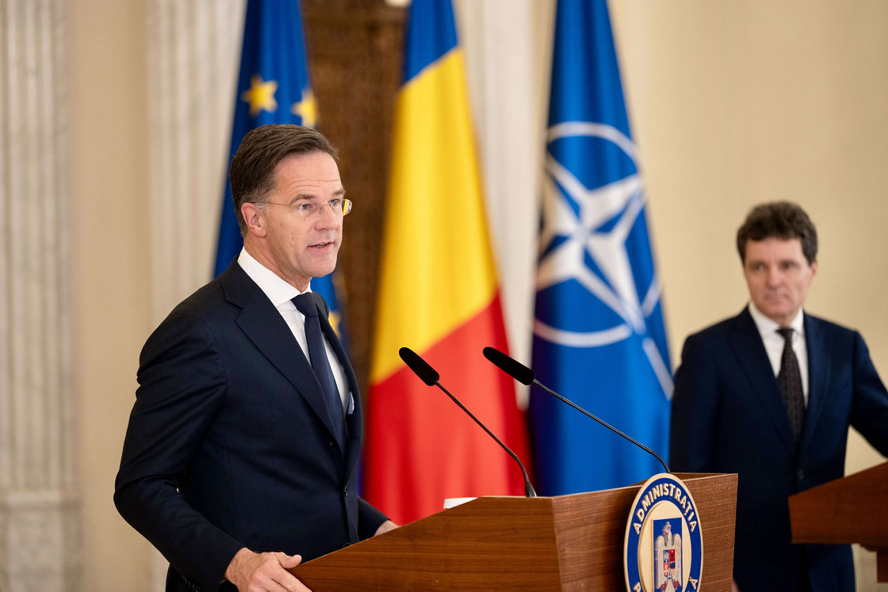 Joint press conference by the NATO Secretary General Mark Rutte with Nicușor Dan, President of Romania 
