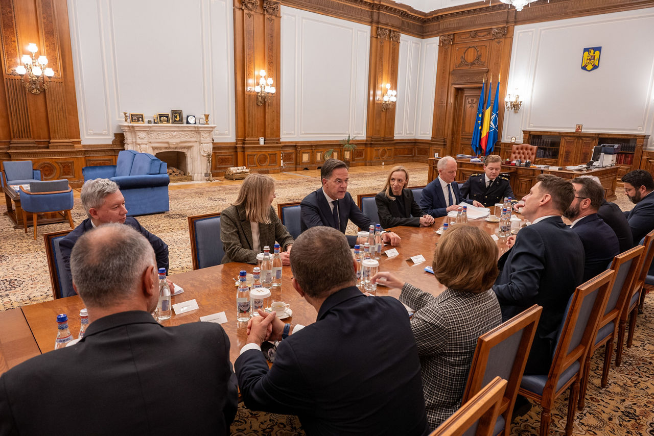 NATO Secretary General Mark Rutte meets with Mircea Abrudean, President of the Senate
