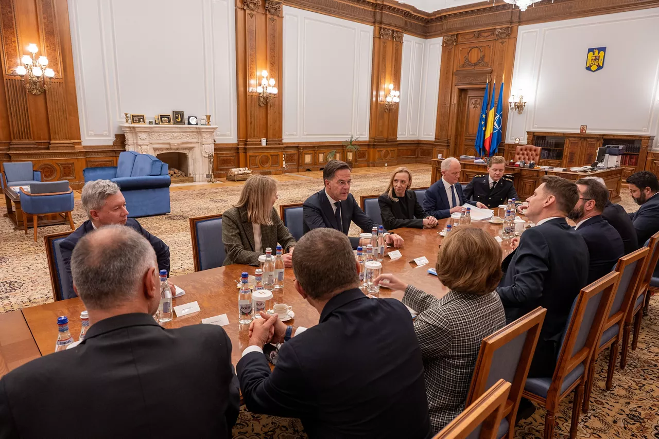 NATO Secretary General Mark Rutte meets with Mircea Abrudean, President of the Senate