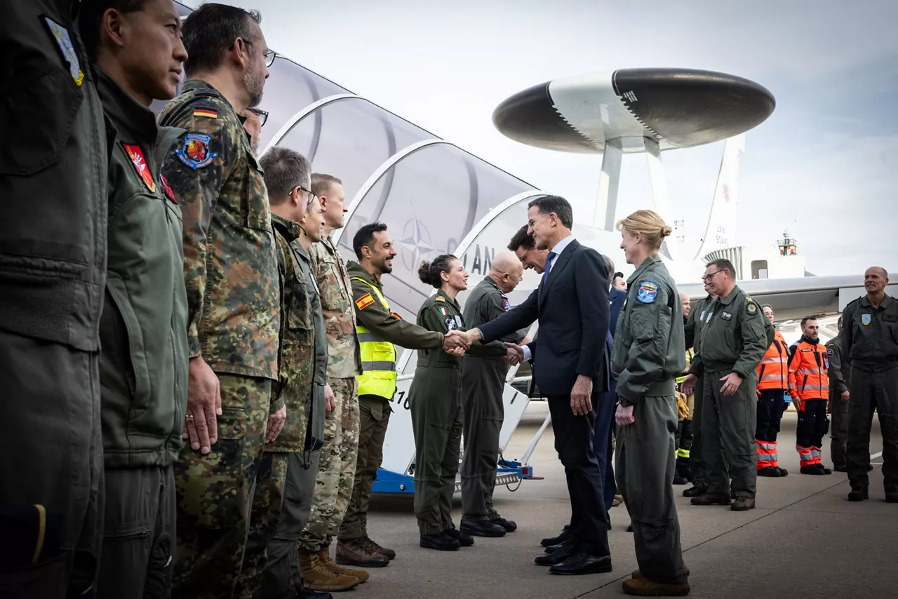 NATO Secretary General Mark Rutte visits the NATO Airborne Early Warning and Control Force Headquarters in Geilenkirchen.
