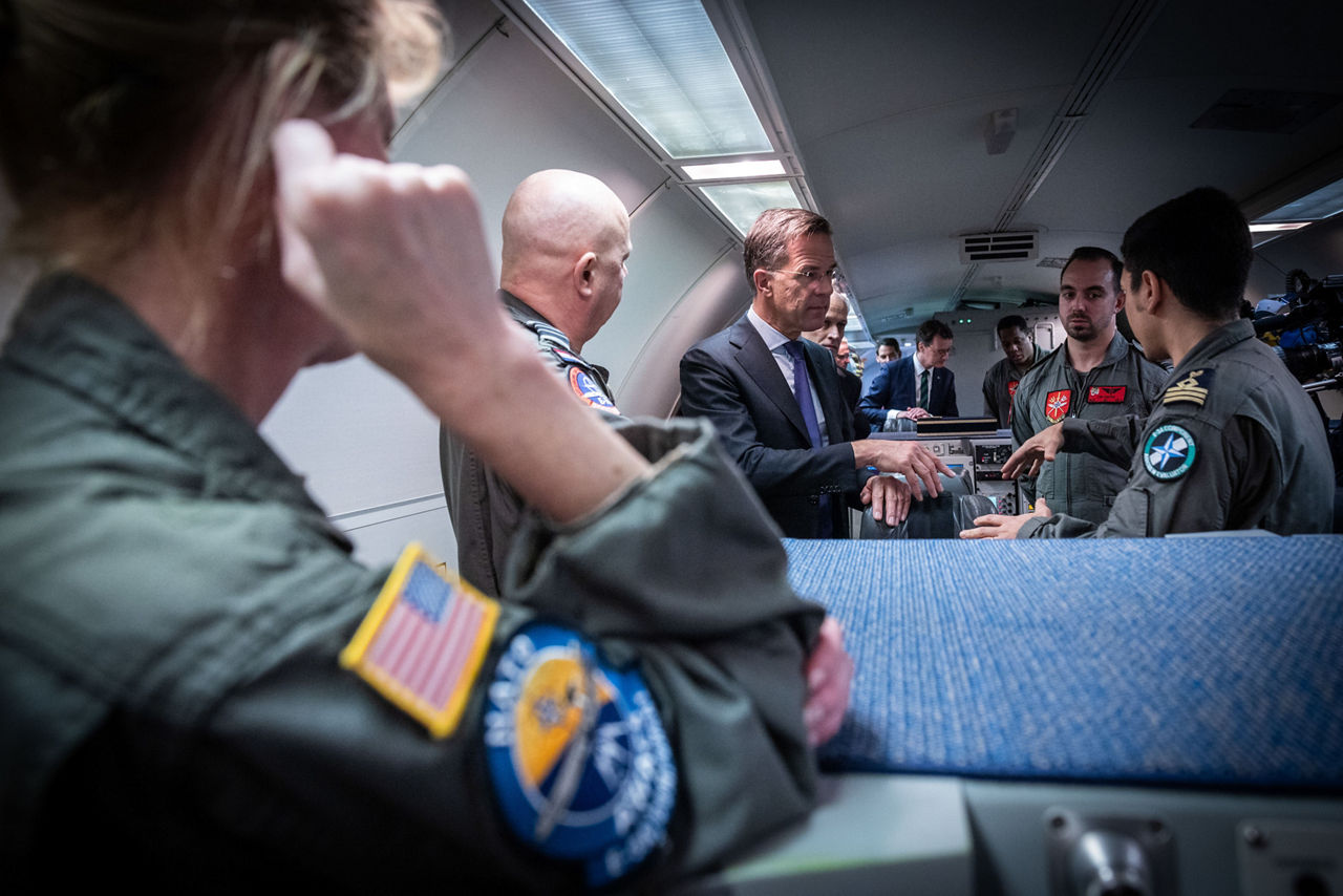 NATO Secretary General Mark Rutte visits the NATO Airborne Early Warning and Control Force Headquarters in Geilenkirchen.

