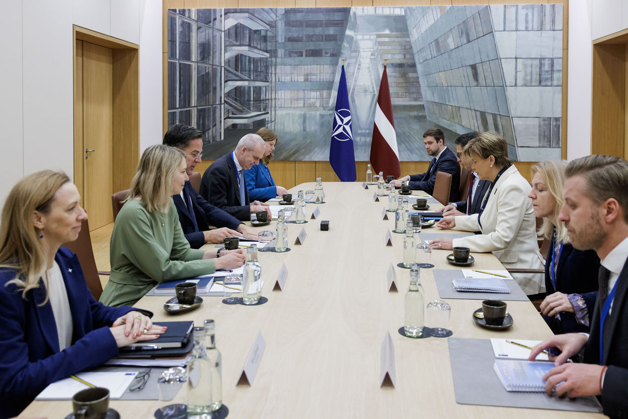 NATO Secretary General Mark Rutte meets with Baiba Braže, Minister of Foreign Affairs of Latvia