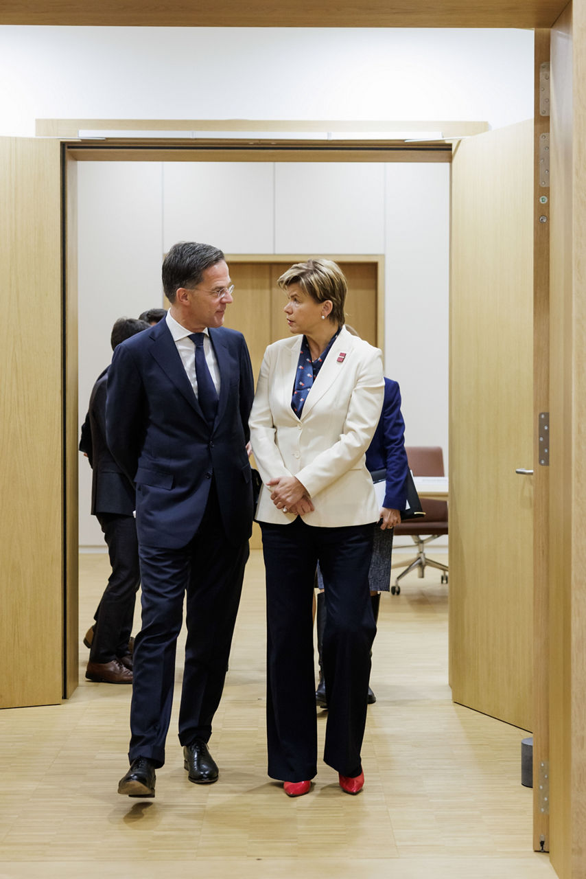 NATO Secretary General Mark Rutte meets with Baiba Braže, Minister of Foreign Affairs of Latvia
