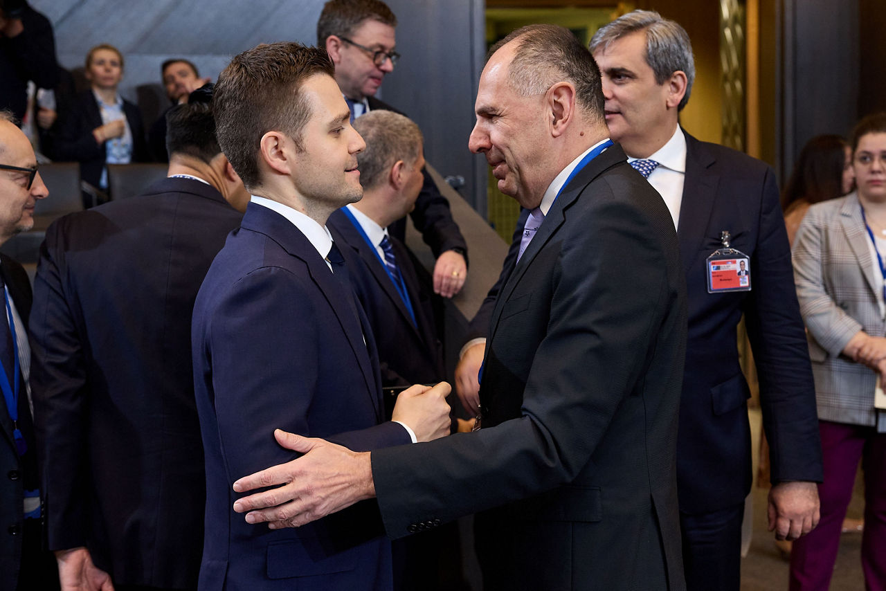 Timcho Mucunski (Minister of Foreign Affairs, North Macedonia) and Georgios Gerapetritis (Minister of Foreign Affairs, Greece)

