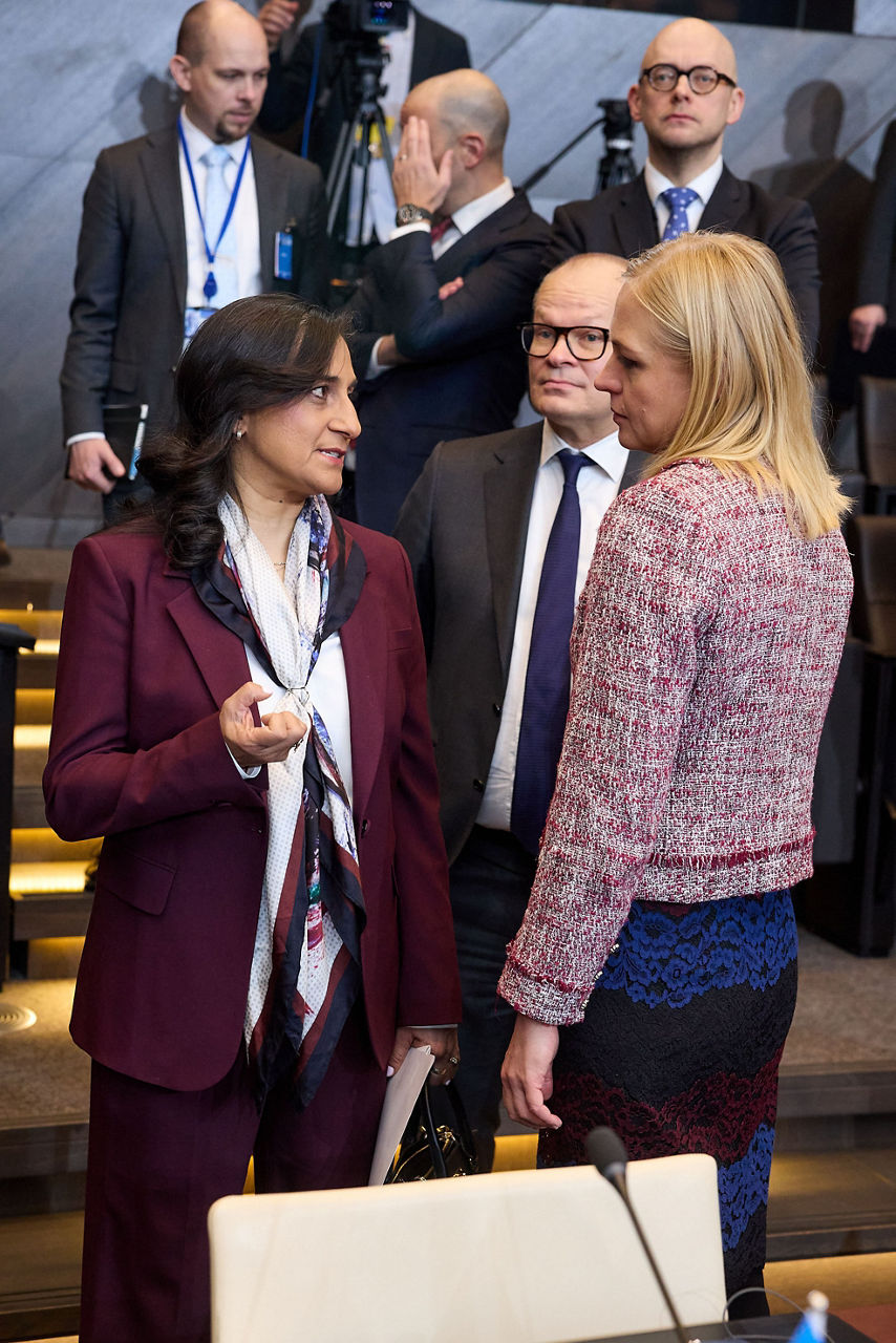 Anita Anand (Minister of Foreign Affairs, Canada) and Elina Valtonen (Minister of Foreign Affairs, Finland)