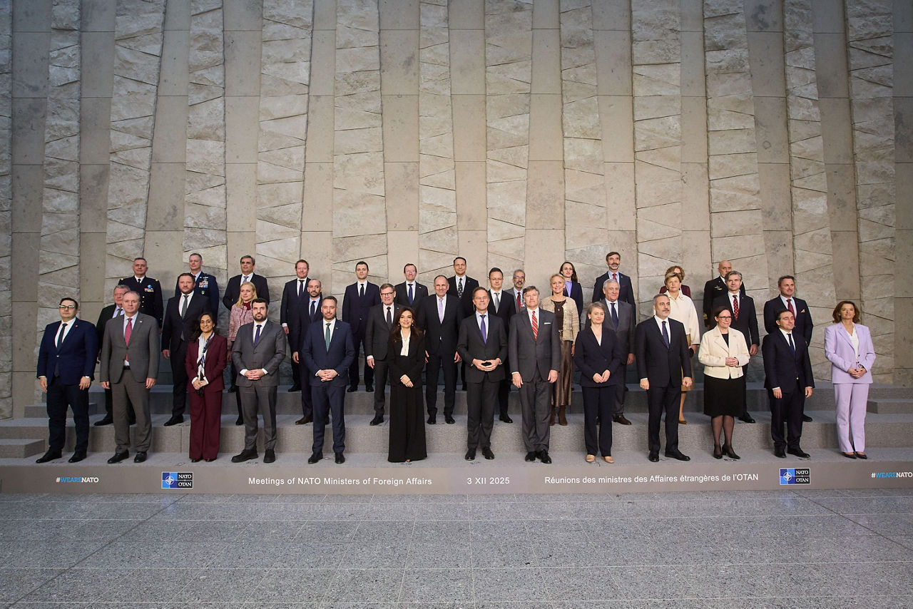 Family Photo of the NATO Ministers of Foreign Affairs - Meeting of NATO Ministers of Foreign Affairs, 03 December 2025 | Brussels, Belgium