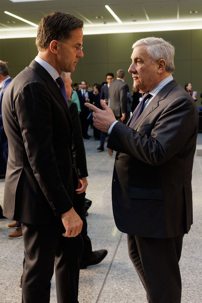 NATO Secretary General Mark Rutte and Antonio Tajani (Minister of Foreign Affairs, Italy)