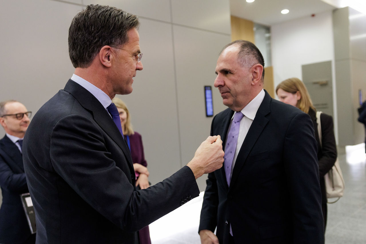 NATO Secretary General Mark Rutte and Georgios Gerapetritis (Minister of Foreign Affairs, Greece)