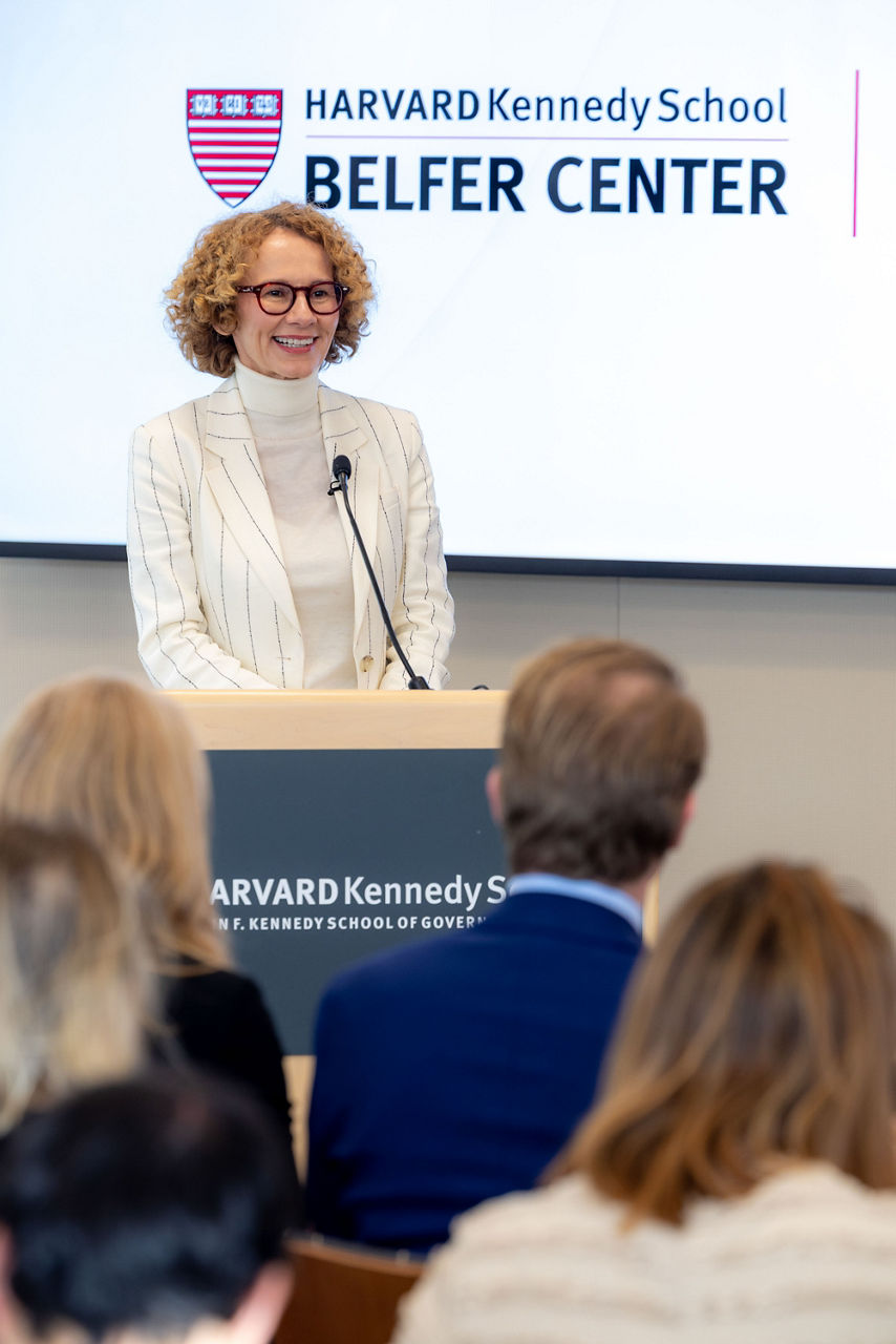 NATO Deputy Secretary General Radmila Shekerinska at the Harvard Kennedy School Belfer Center, in Boston