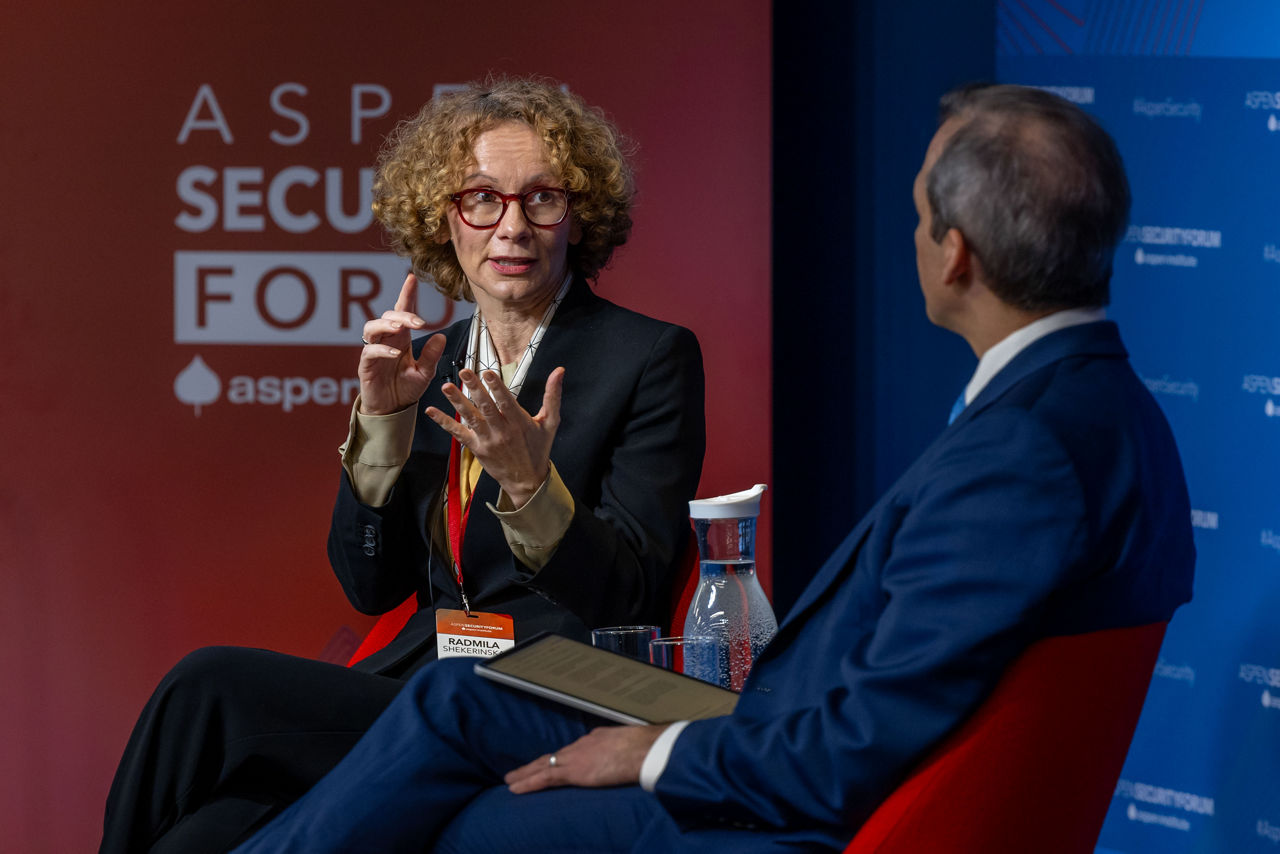 NATO Deputy Secretary General Radmila Shekerinska participates in a moderated discussion at the Aspen Security Forum