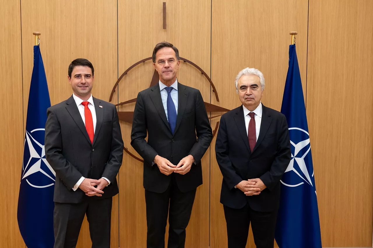 NATO Secretary General Mark Rutte meets with Dr Fatih Birol, Executive Director of the International Energy Agency and Tommy Joyce, Acting Assistant Secretary for International Affairs, US Department of Energy at NATO Headquarters in Brussels, Belgium
