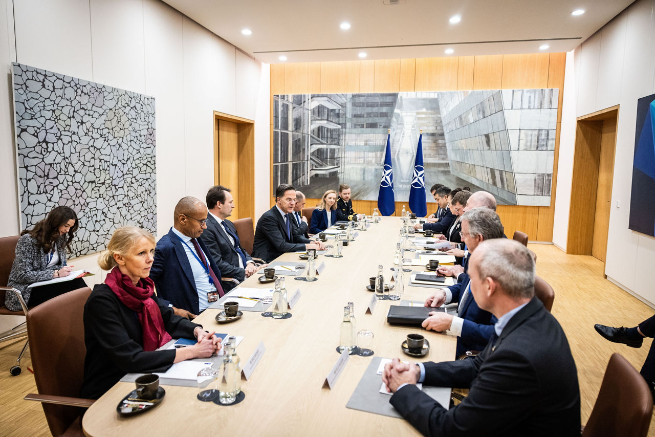 NATO Secretary General Mark Rutte meets with Troels Lund Poulsen, Minister of Defence of Denmark and Vivian Motzfeldt, Minister for Foreign Affairs and Research of Greenland