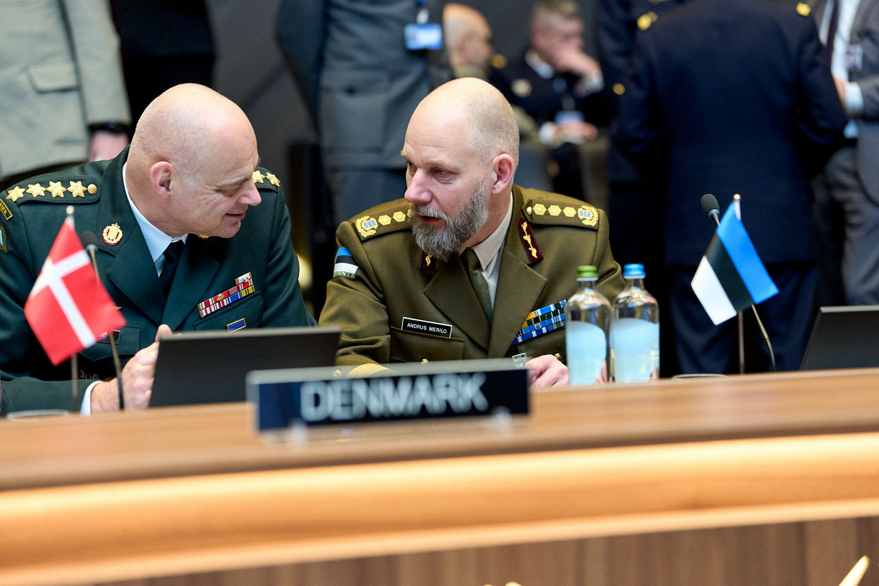 Left to Right - The Chief of Defence of Denmark, General Michael Wiggers Hyldgaard, and the Chief of Defence of Estonia, Lieutenant General Andrus Merilo