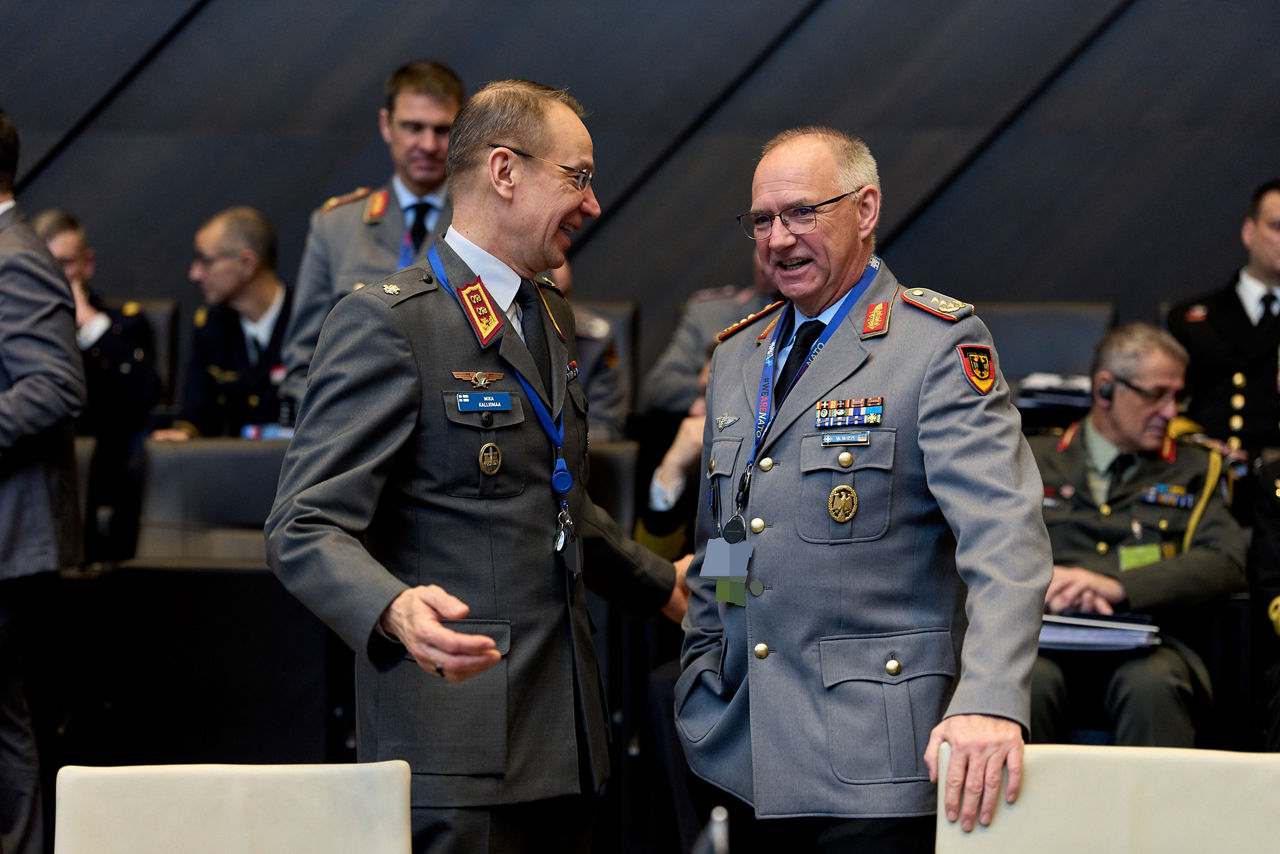 Left to Right - The Military Representative of Finland, Major General Mika Kalliomaa, and the Military Representative of Germany, Lieutenant General Wolfgang Wien