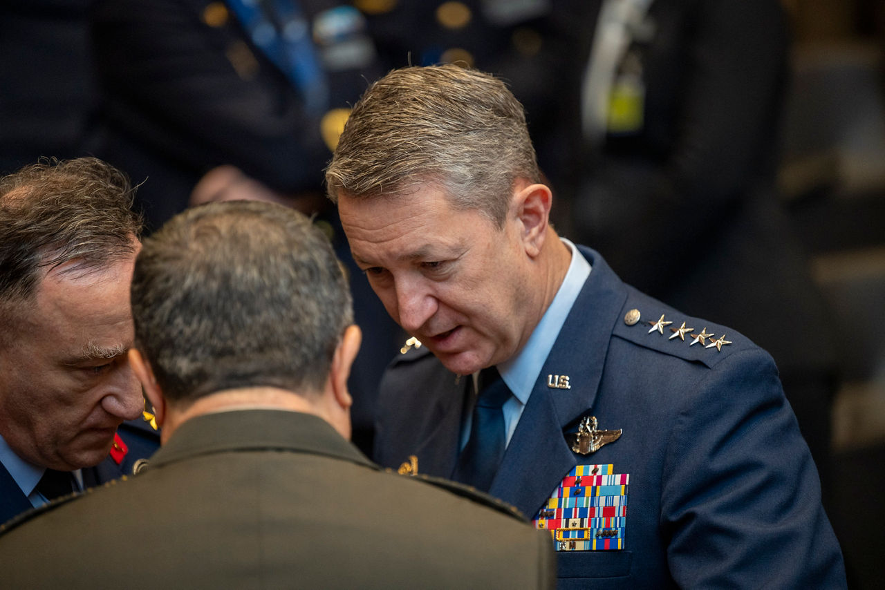 The Chief of Defence of the United States of America, General Dan Caine, with Allied Chiefs of Defence