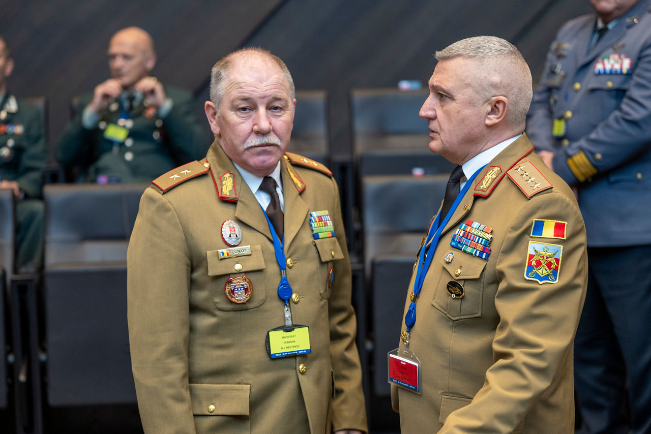 Left to Right - The Military Representative of Romania, Major General Remus-Hadrian Bondor, and the Chief of Defence of Romania, General Gheorghiță Vlad
