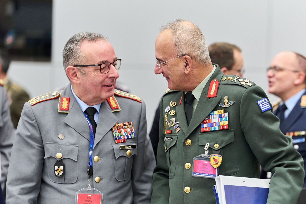Left to Right - The Chief of Defence of Germany, General Carsten Breuer, and the Chief of Defence of Greece, General Dimitrios Choupis