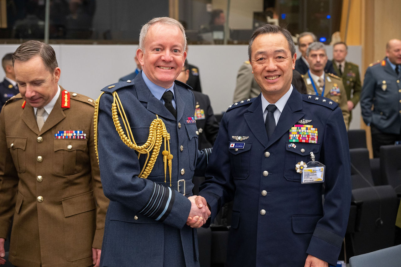 Left to Right - The Chief of Defence of the United Kingdom, Air Chief Marshal Sir Richard Knighton, and the Chief of Defence of Japan, General Hiroaki Uchikura 