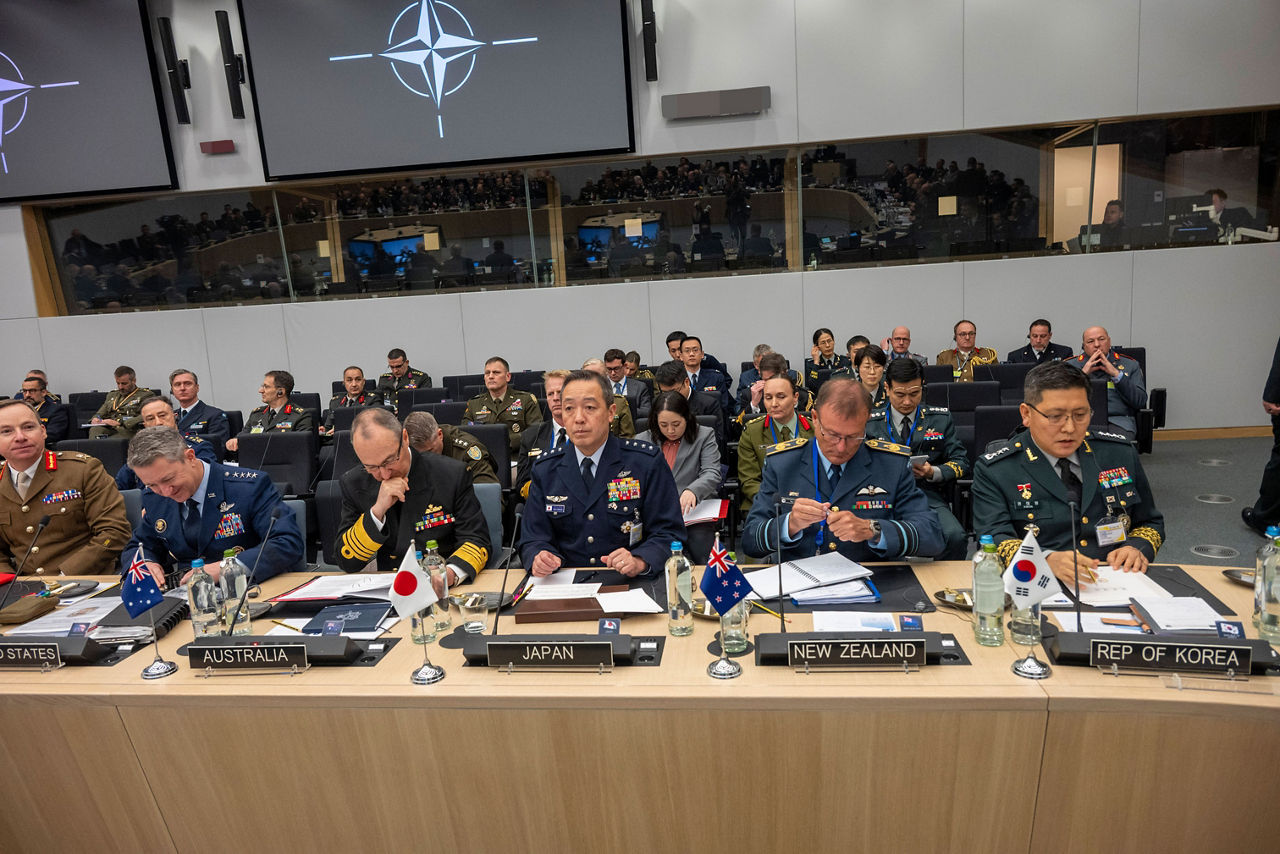 Left to Right - The Chief of Defence of the United States of America, General Dan Caine, and Partner Chiefs of Defence