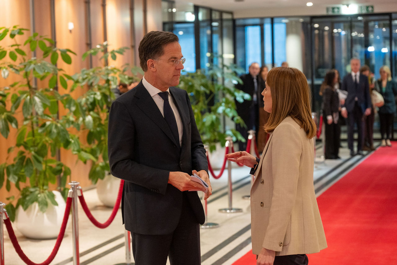 NATO Secretary General Mark Rutte meets with Roberta Metsola, President of the European Parliament 