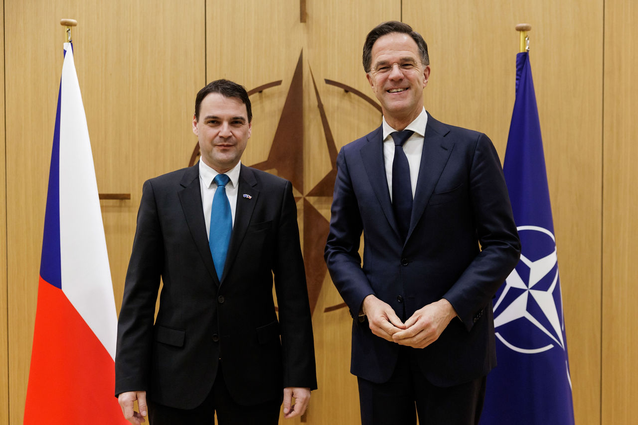 NATO Secretary General Mark Rutte meets with Petr Macinka, Deputy Prime Minister, Minister of Foreign Affairs and Minister of the Environment of Czechia