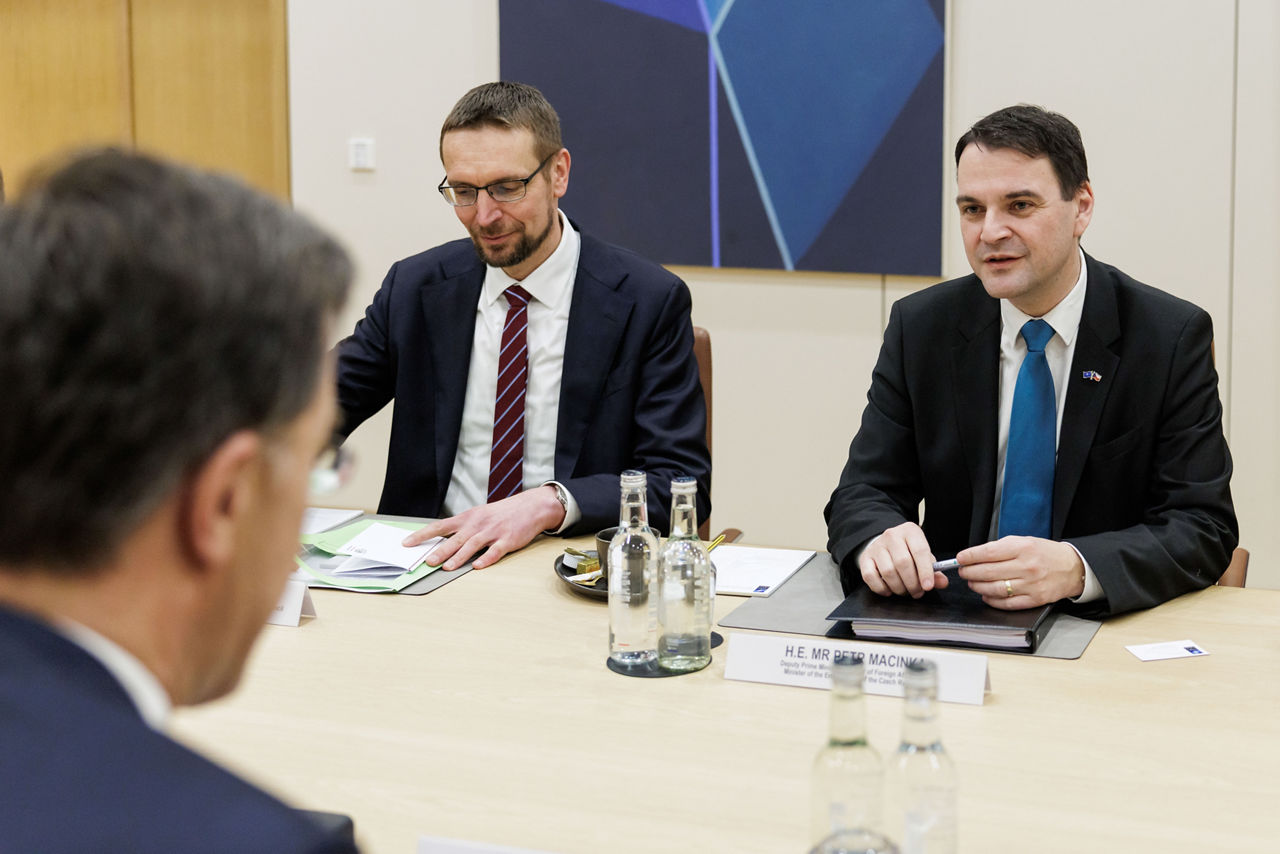 NATO Secretary General Mark Rutte meets with Petr Macinka, Deputy Prime Minister, Minister of Foreign Affairs and Minister of the Environment of Czechia