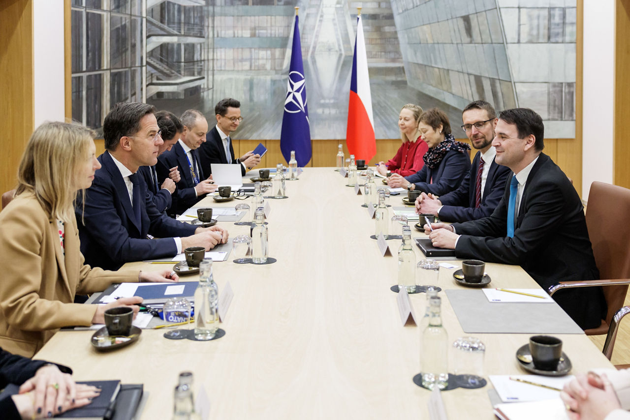 NATO Secretary General Mark Rutte meets with Petr Macinka, Deputy Prime Minister, Minister of Foreign Affairs and Minister of the Environment of Czechia